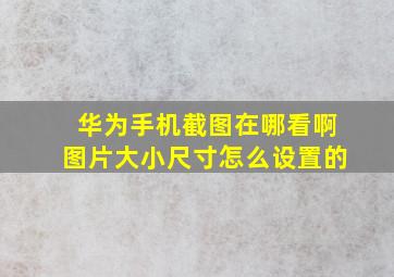 华为手机截图在哪看啊图片大小尺寸怎么设置的