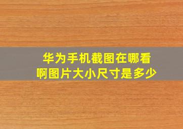 华为手机截图在哪看啊图片大小尺寸是多少