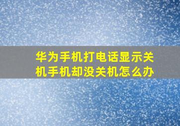 华为手机打电话显示关机手机却没关机怎么办