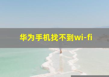 华为手机找不到wi-fi