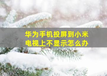 华为手机投屏到小米电视上不显示怎么办