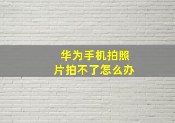 华为手机拍照片拍不了怎么办