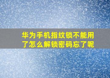 华为手机指纹锁不能用了怎么解锁密码忘了呢