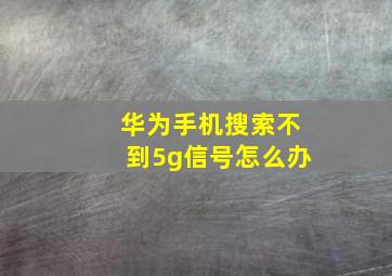 华为手机搜索不到5g信号怎么办