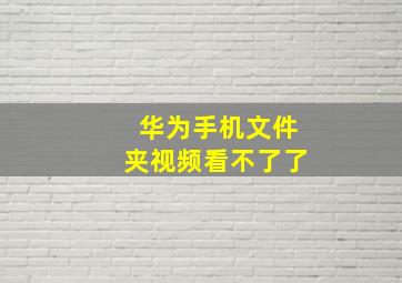 华为手机文件夹视频看不了了