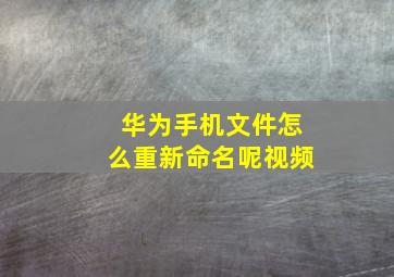 华为手机文件怎么重新命名呢视频