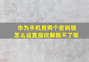 华为手机有两个密码锁怎么设置指纹解锁不了呢