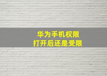 华为手机权限打开后还是受限