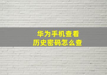 华为手机查看历史密码怎么查