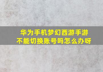 华为手机梦幻西游手游不能切换账号吗怎么办呀