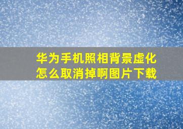 华为手机照相背景虚化怎么取消掉啊图片下载