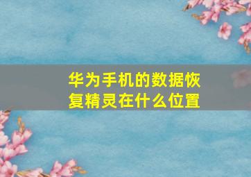 华为手机的数据恢复精灵在什么位置