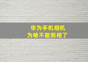 华为手机相机为啥不能照相了