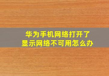 华为手机网络打开了显示网络不可用怎么办