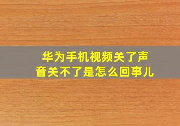 华为手机视频关了声音关不了是怎么回事儿