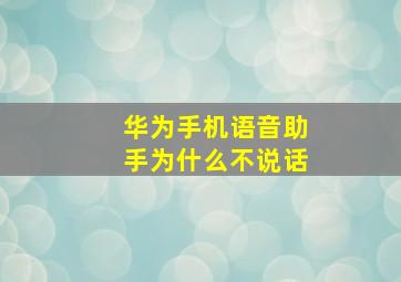 华为手机语音助手为什么不说话