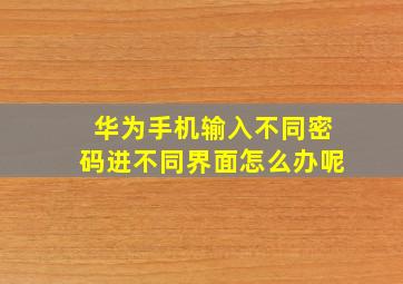 华为手机输入不同密码进不同界面怎么办呢