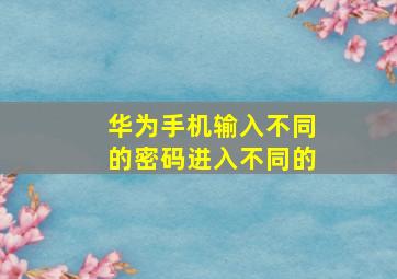 华为手机输入不同的密码进入不同的