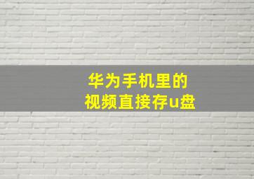 华为手机里的视频直接存u盘