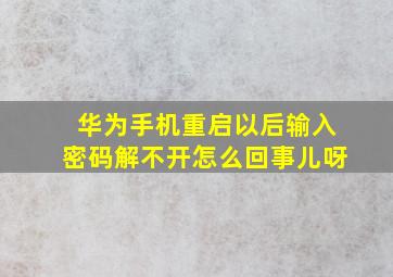 华为手机重启以后输入密码解不开怎么回事儿呀