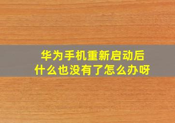 华为手机重新启动后什么也没有了怎么办呀