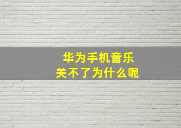 华为手机音乐关不了为什么呢