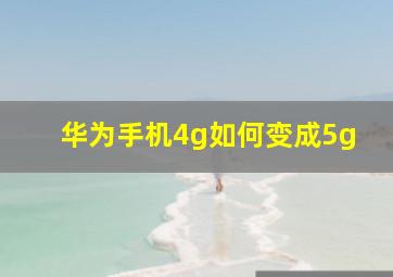 华为手机4g如何变成5g