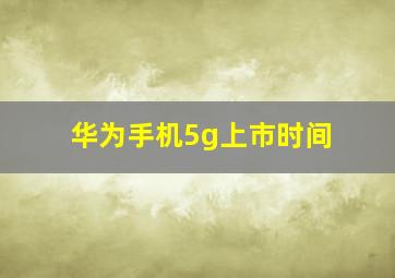 华为手机5g上市时间