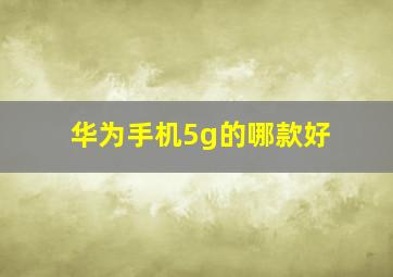 华为手机5g的哪款好