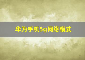 华为手机5g网络模式