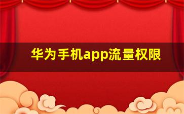 华为手机app流量权限