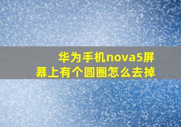 华为手机nova5屏幕上有个圆圈怎么去掉