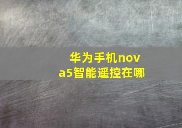 华为手机nova5智能遥控在哪