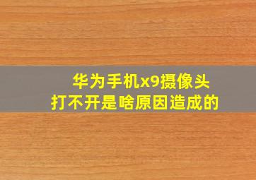 华为手机x9摄像头打不开是啥原因造成的