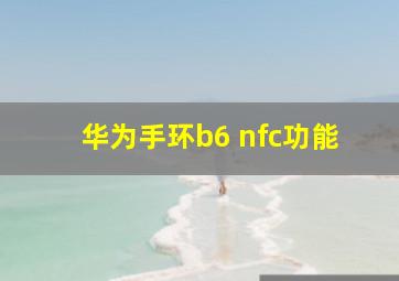 华为手环b6 nfc功能