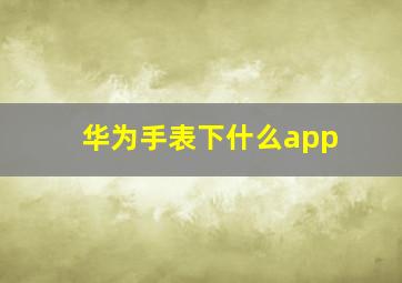 华为手表下什么app