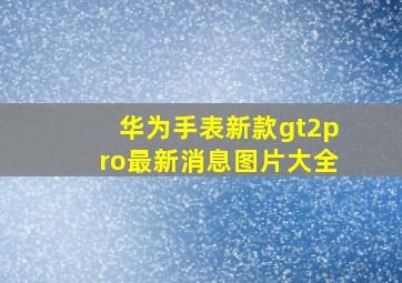 华为手表新款gt2pro最新消息图片大全