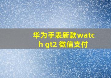 华为手表新款watch gt2 微信支付