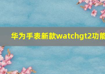 华为手表新款watchgt2功能