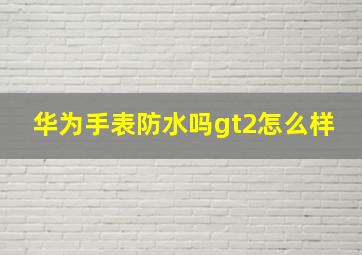 华为手表防水吗gt2怎么样