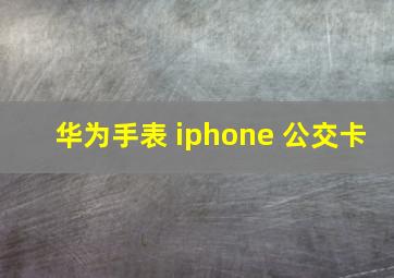 华为手表 iphone 公交卡