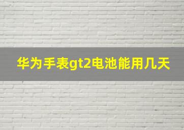 华为手表gt2电池能用几天