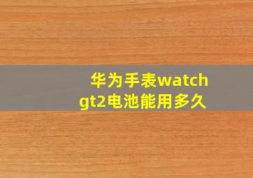 华为手表watch gt2电池能用多久