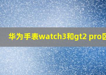 华为手表watch3和gt2 pro区别