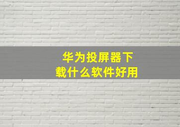 华为投屏器下载什么软件好用