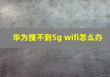 华为搜不到5g wifi怎么办