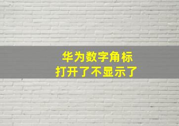 华为数字角标打开了不显示了