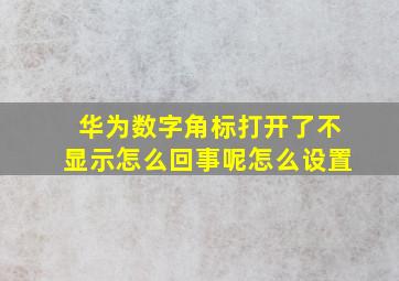 华为数字角标打开了不显示怎么回事呢怎么设置