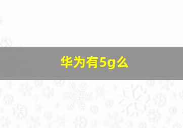 华为有5g么