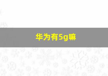 华为有5g嘛